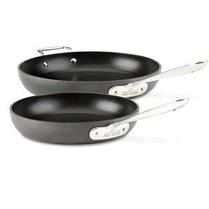 ALL-CLAD HA1 NONSTICK 10 and 12 FRY PAN SET -- NEW